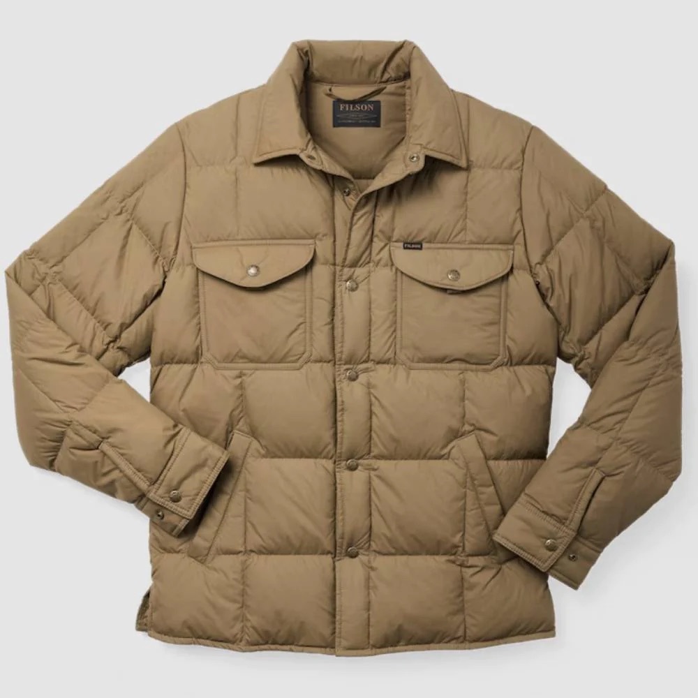 Filson Lightweight Down Jac-Shirt Dark Tan Medium BNWT